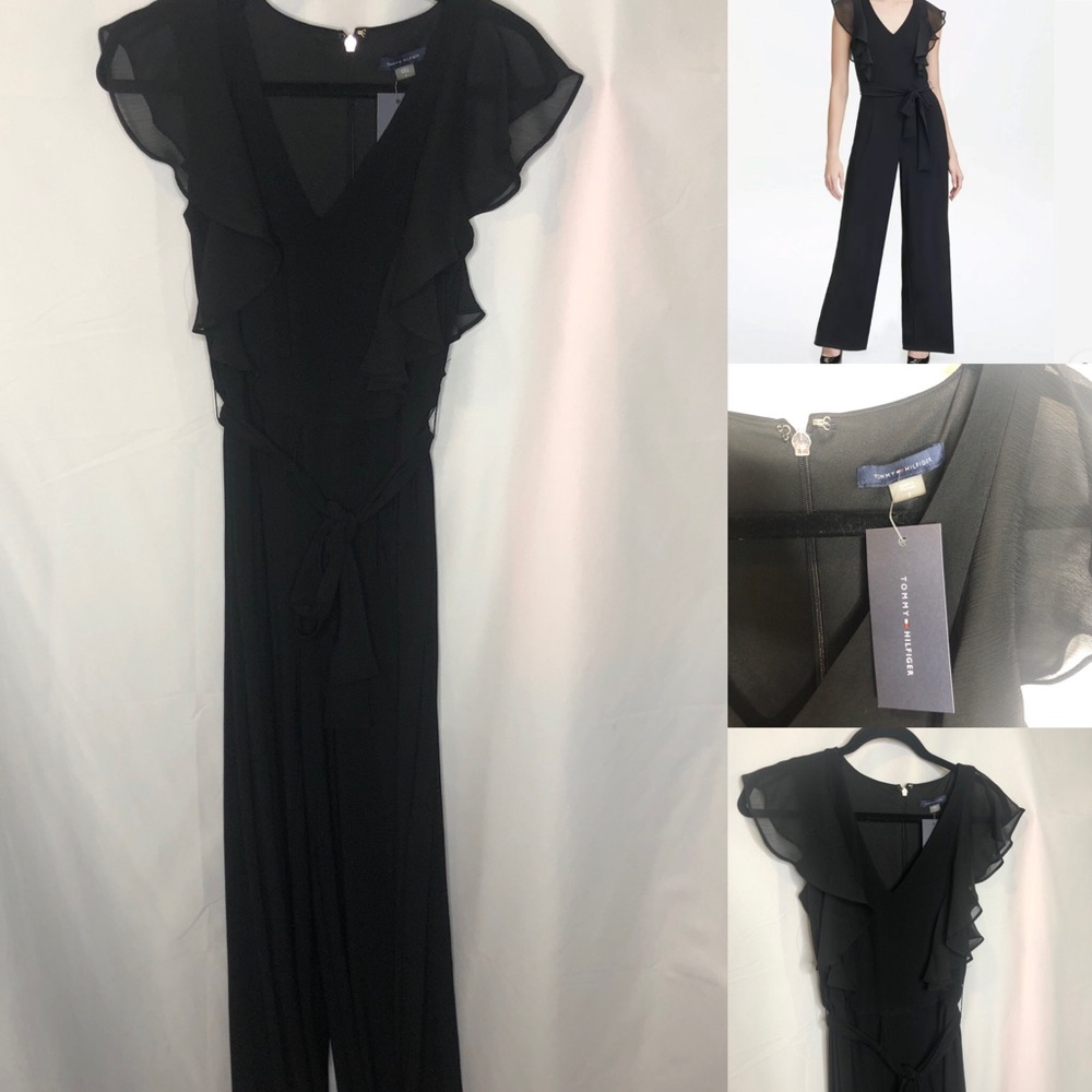Tommy Hilfiger Jersey Chiffon Flutter Jumpsuit 2